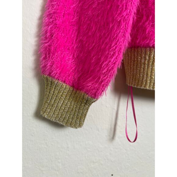Juicy Couture Women's Fuzzy Textured Sweater Hot Pink S Y2K AHS Style Nostalgia - Picture 9 of 14